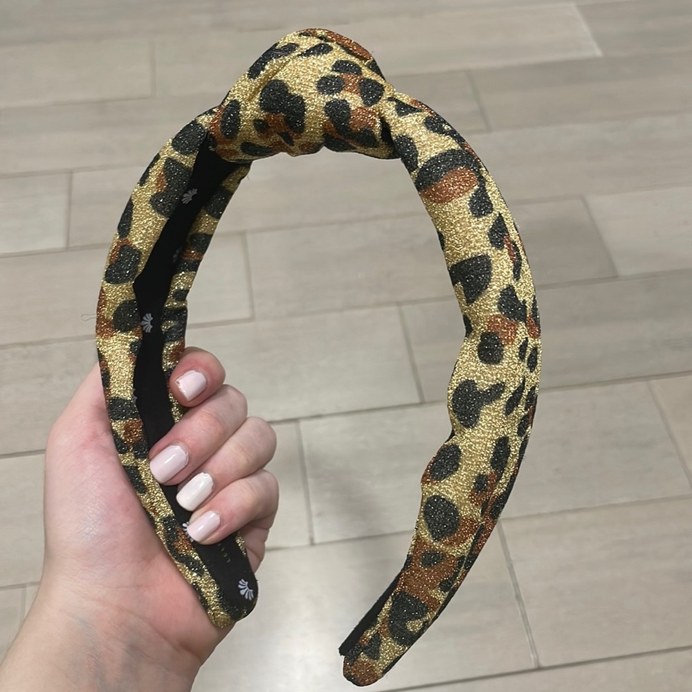Lele sadoughi metallic cheetah knot headband